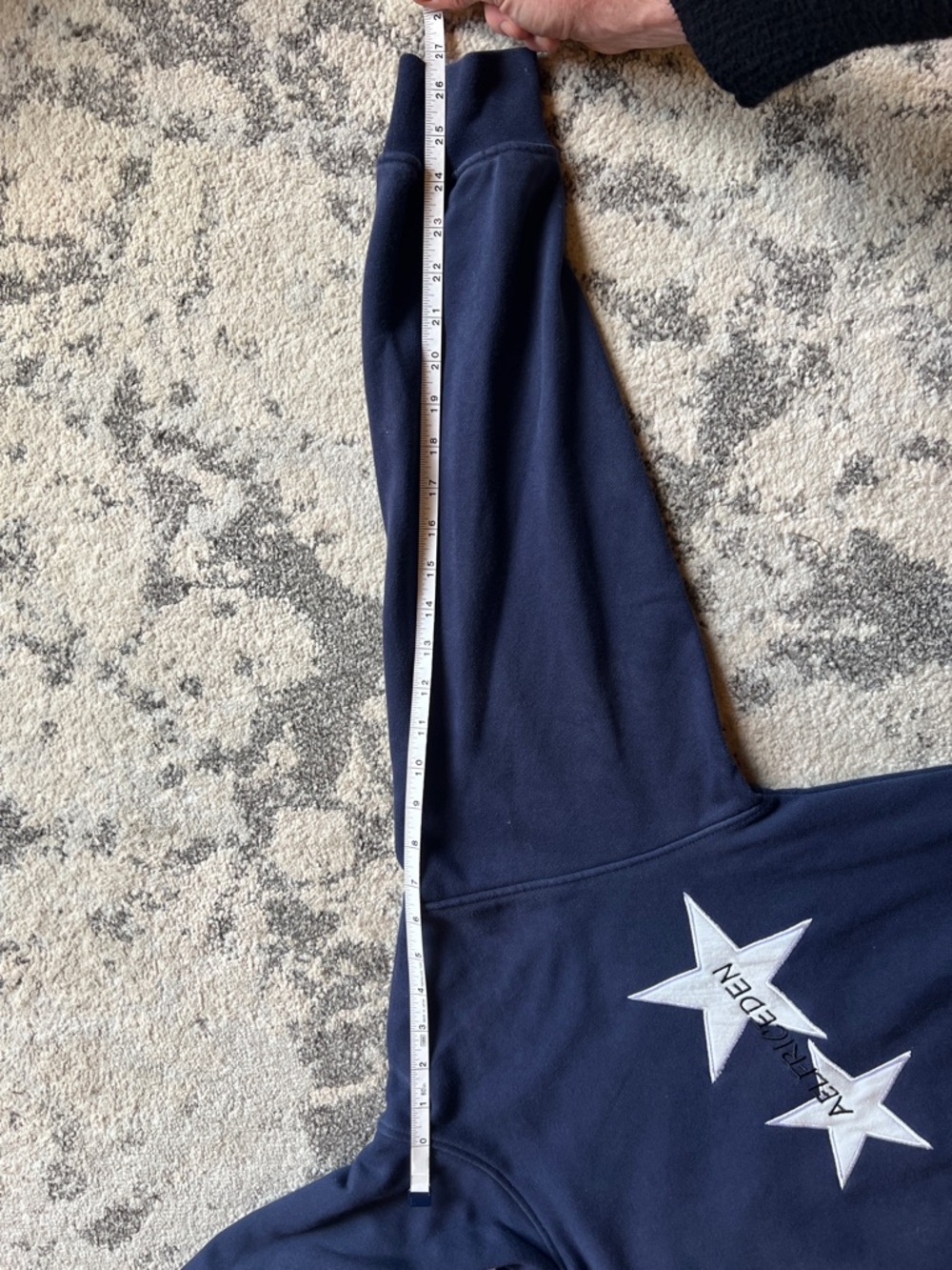 Aelfric Eden Navy Blue Hoodie with White Star Graphic - Picture 7 of 10
